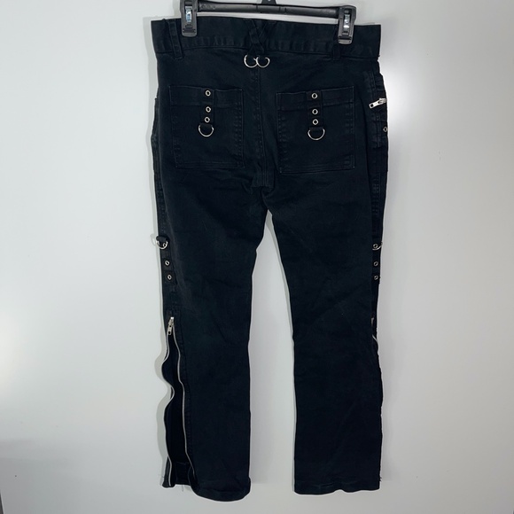 Darkrock Women’s Black‎ Gothic Punk Emo Pants Straps Baggy Pants Size 32 - Picture 6 of 8